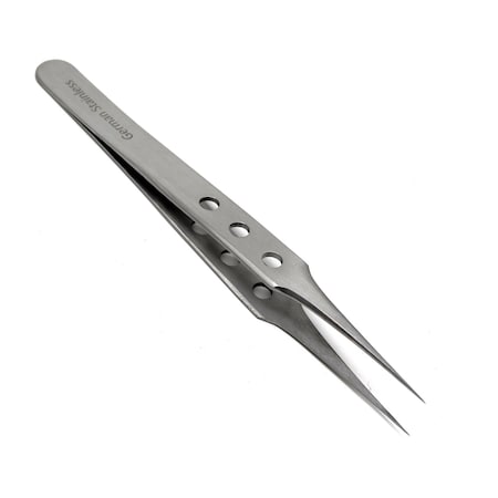 Watch Jewelery Repair Tweezers #4 Fine Point Forceps Fenestrated Grip